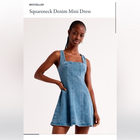 Abercrombie & Fitch Dresses & Skirts - Abercrombie & Fitch Light Blue Squareneck Denim Mini Dress
